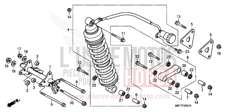 REAR CUSHION (XL1000VA) for Varadero ABS CHEVALIER SILVER METALLIC (NHA83) from 2009